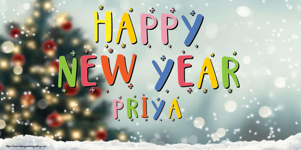  Greetings Cards for New Year - Christmas Tree | Happy New Year Priya!