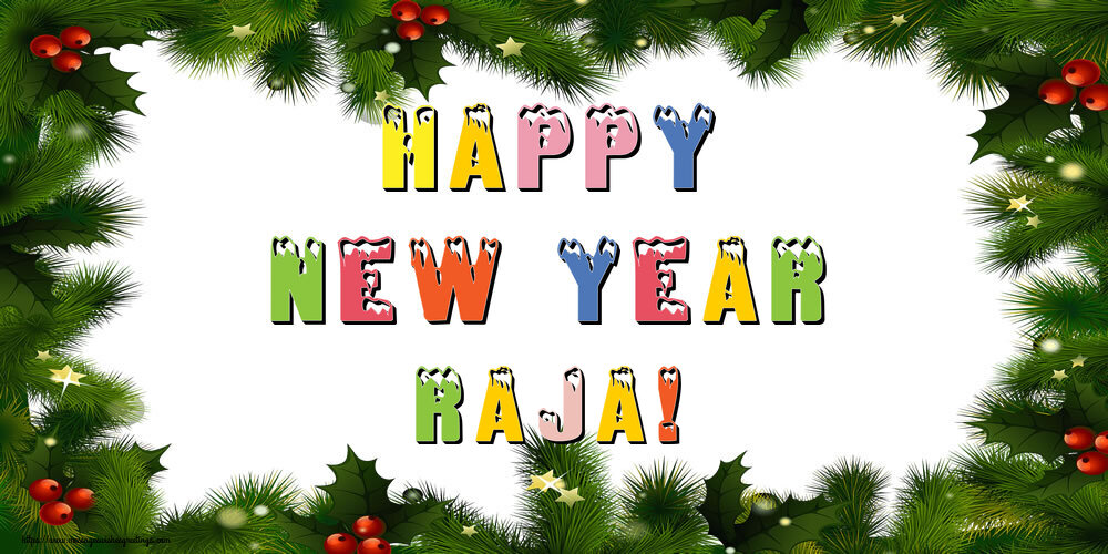 Greetings Cards for New Year - Christmas Decoration | Happy New Year Raja!