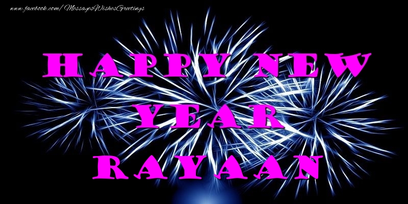 Greetings Cards for New Year - Fireworks | Happy New Year Rayaan