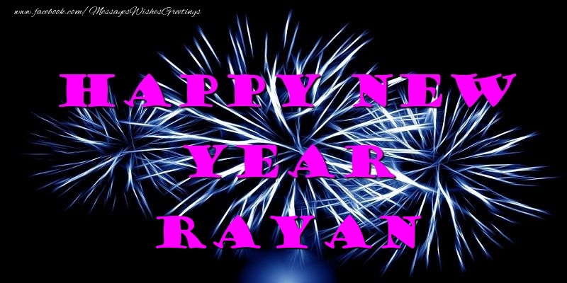 Greetings Cards for New Year - Fireworks | Happy New Year Rayan