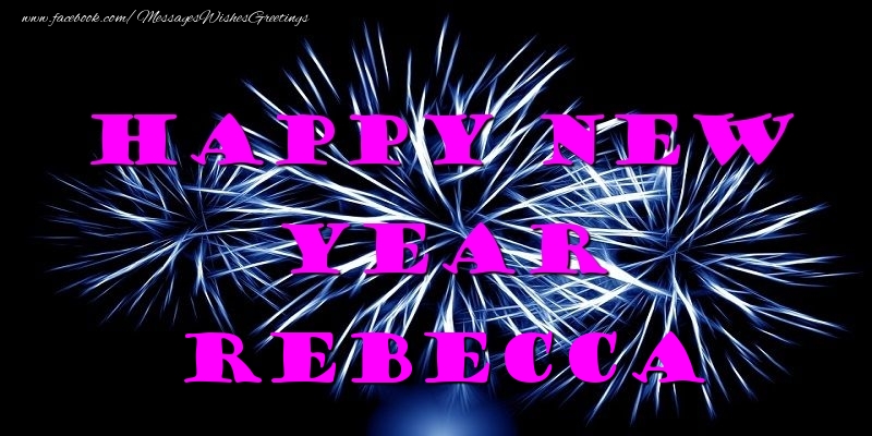 Greetings Cards for New Year - Fireworks | Happy New Year Rebecca