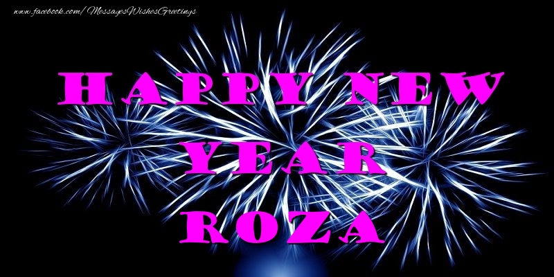Greetings Cards for New Year - Happy New Year Roza