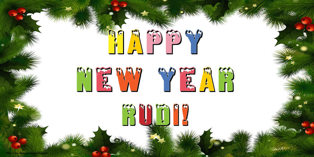 Greetings Cards for New Year - Christmas Decoration | Happy New Year Rudi!