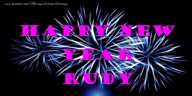 Greetings Cards for New Year - Happy New Year Rudy