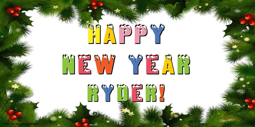 Greetings Cards for New Year - Happy New Year Ryder!