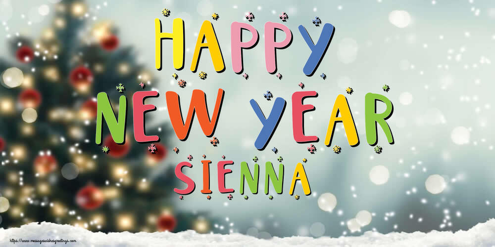 Greetings Cards for New Year - Christmas Tree | Happy New Year Sienna!
