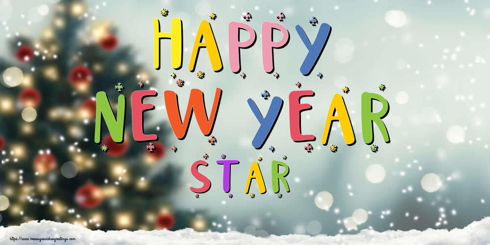 Greetings Cards for New Year - Happy New Year Star!