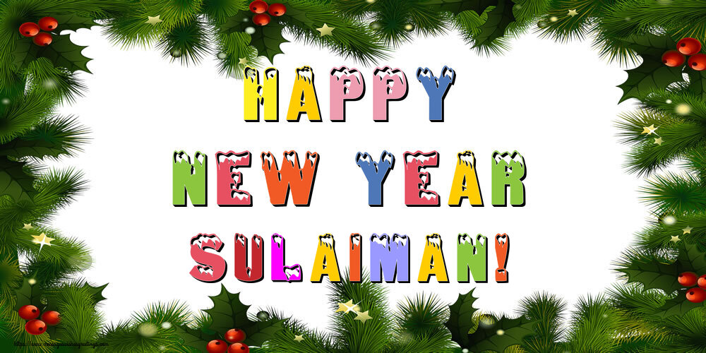 Greetings Cards for New Year - Christmas Decoration | Happy New Year Sulaiman!