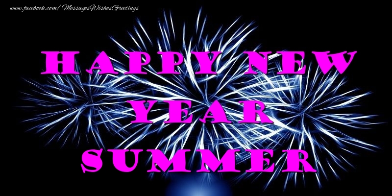 Greetings Cards for New Year - Fireworks | Happy New Year Summer