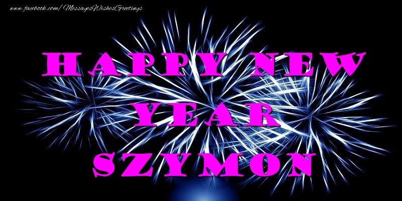 Greetings Cards for New Year - Fireworks | Happy New Year Szymon