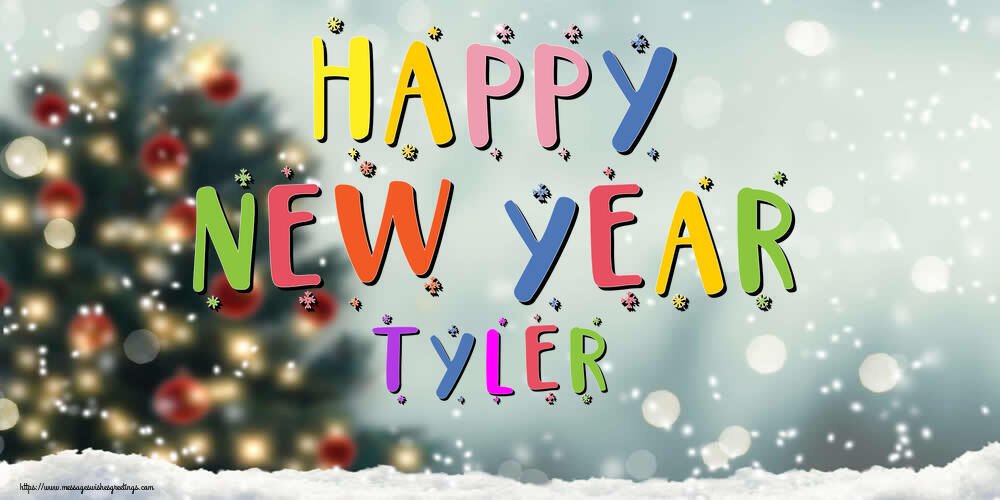 Greetings Cards for New Year - Christmas Tree | Happy New Year Tyler!