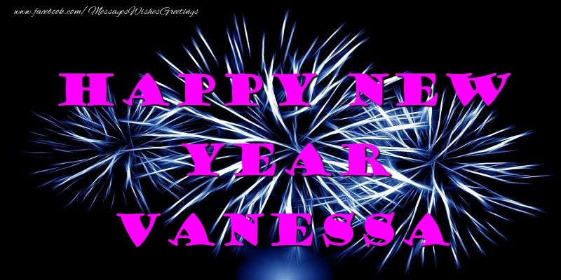 Greetings Cards for New Year - Fireworks | Happy New Year Vanessa