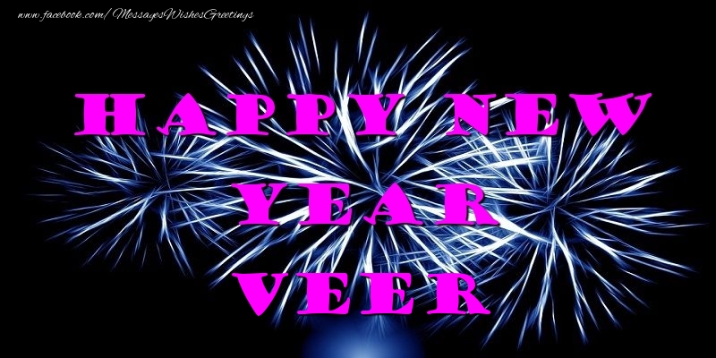 Greetings Cards for New Year - Happy New Year Veer
