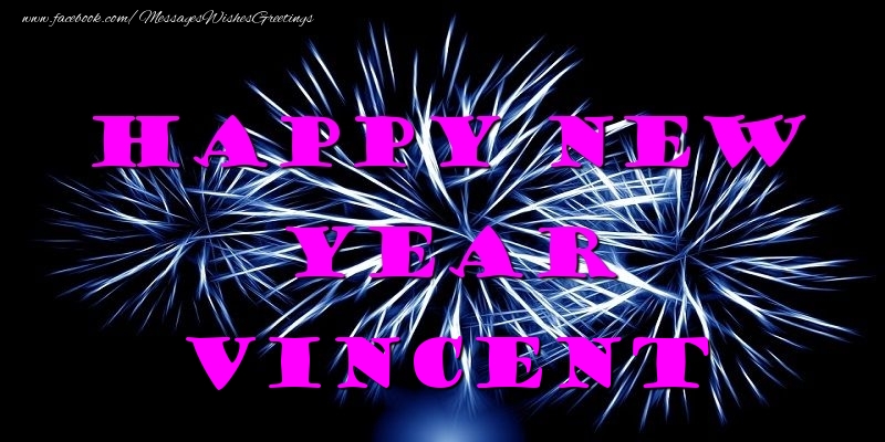 Greetings Cards for New Year - Fireworks | Happy New Year Vincent