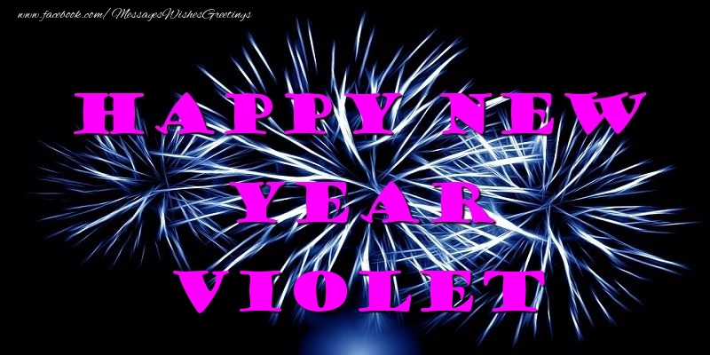 Greetings Cards for New Year - Happy New Year Violet