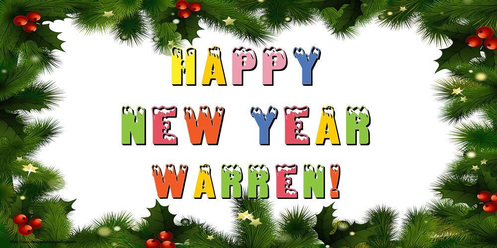 Greetings Cards for New Year - Christmas Decoration | Happy New Year Warren!