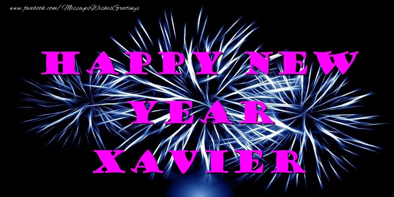 Greetings Cards for New Year - Fireworks | Happy New Year Xavier