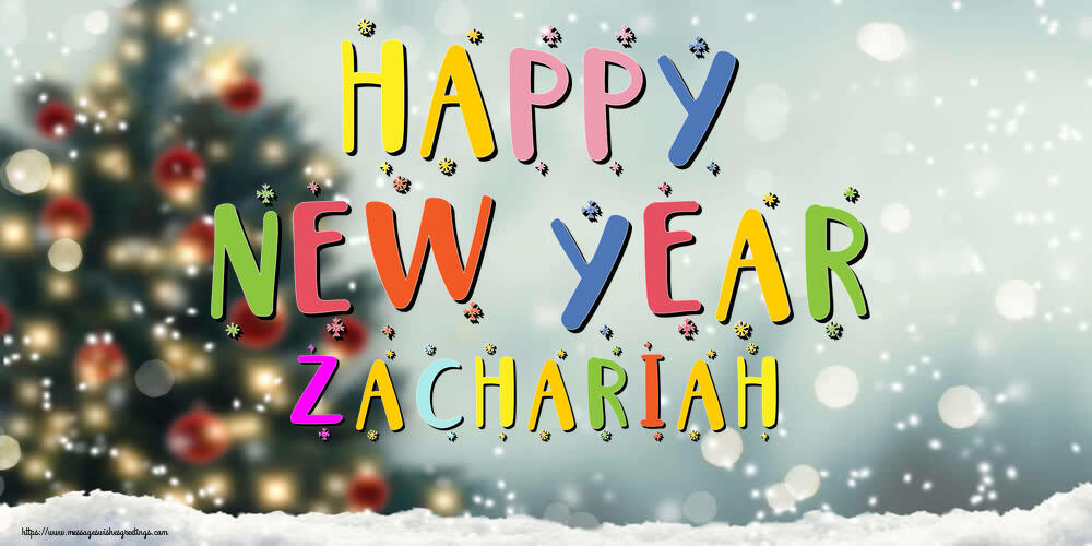 Greetings Cards for New Year - Christmas Tree | Happy New Year Zachariah!