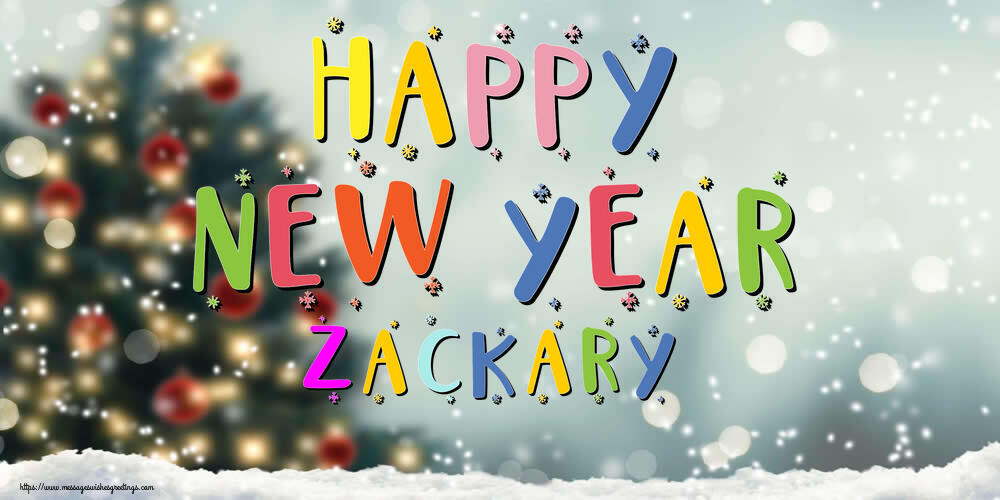 Greetings Cards for New Year - Christmas Tree | Happy New Year Zackary!
