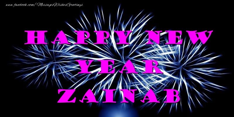 Greetings Cards for New Year - Happy New Year Zainab