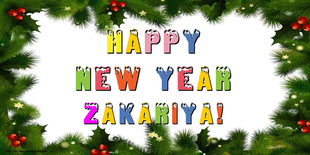 Greetings Cards for New Year - Christmas Decoration | Happy New Year Zakariya!