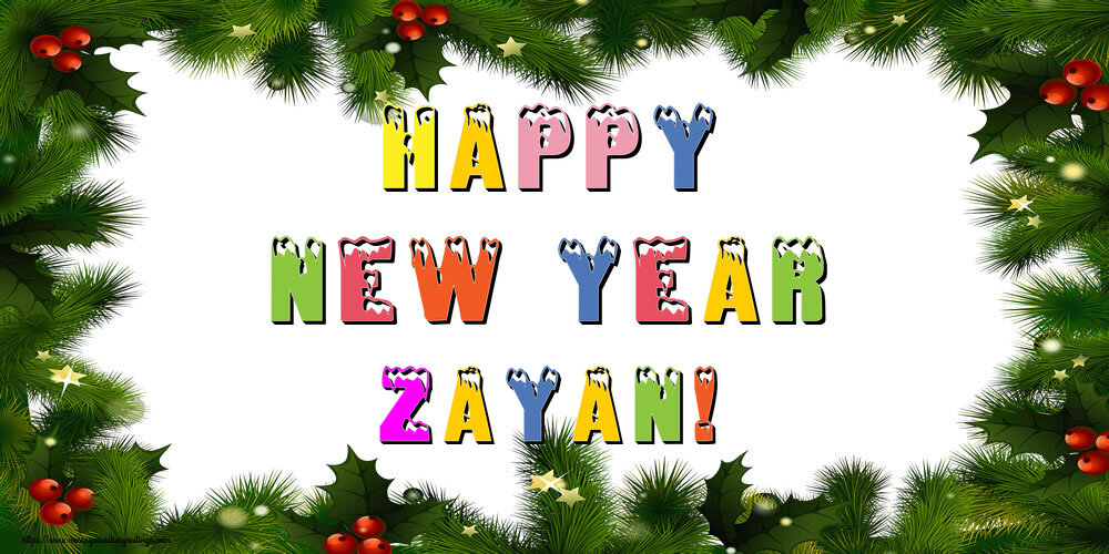 Greetings Cards for New Year - Christmas Decoration | Happy New Year Zayan!