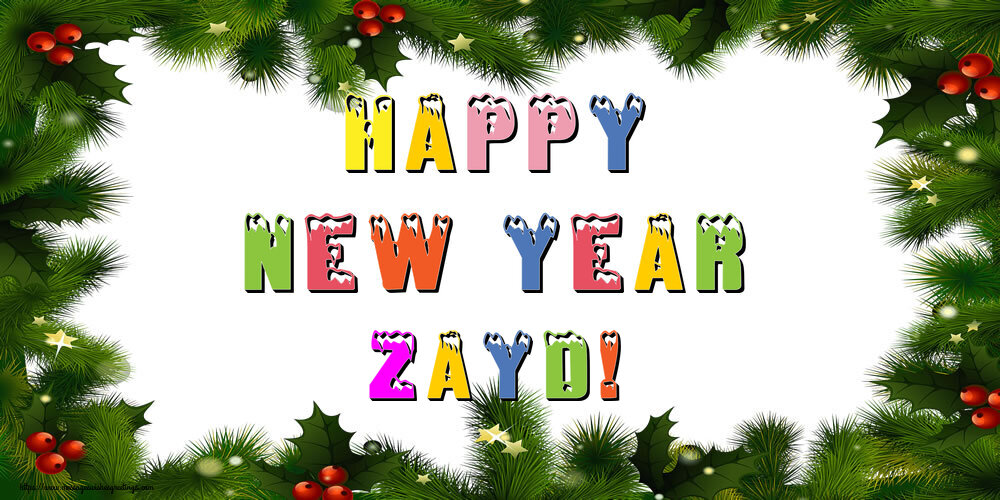 Greetings Cards for New Year - Happy New Year Zayd!