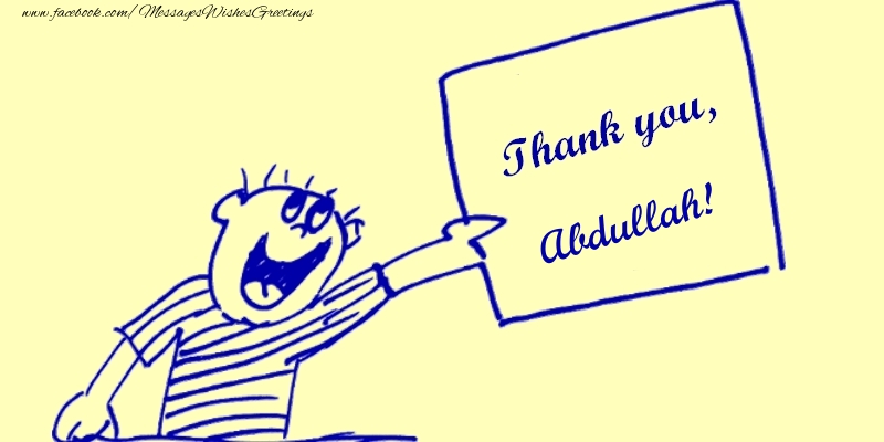 Greetings Cards Thank you - Thank you, Abdullah