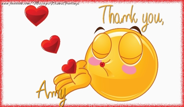 Greetings Cards Thank you - Emoji & Hearts | Thank you, Amy