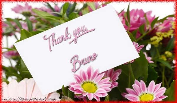Greetings Cards Thank you - Flowers | Thank you, Bruno