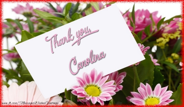 Greetings Cards Thank you - Thank you, Carolina