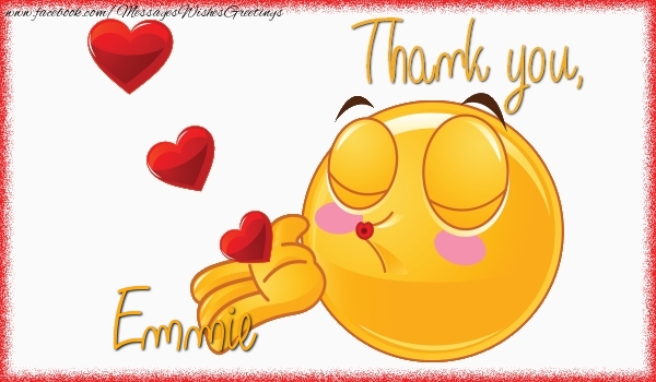 Greetings Cards Thank you - Emoji & Hearts | Thank you, Emmie
