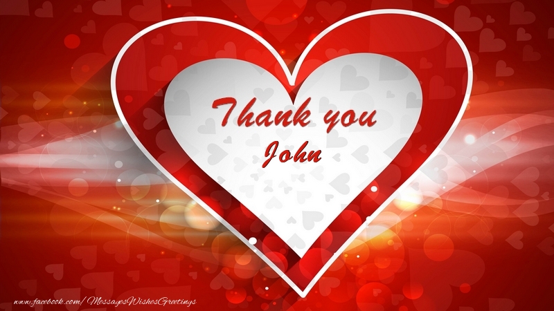 Greetings Cards Thank you - Thank you, John