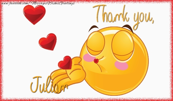 Greetings Cards Thank you - Emoji & Hearts | Thank you, Julian