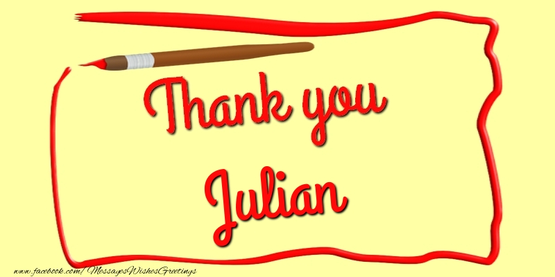 Greetings Cards Thank you - Thank you, Julian