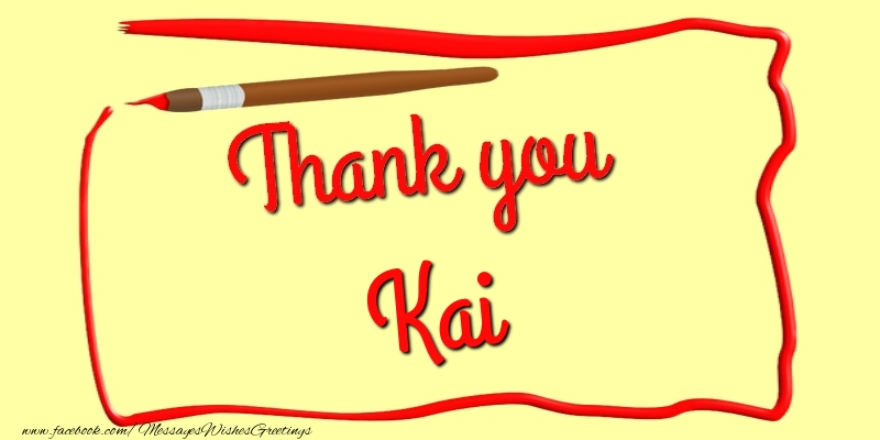 Greetings Cards Thank you - Thank you, Kai