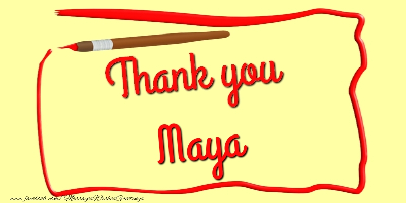 Greetings Cards Thank you - Thank you, Maya