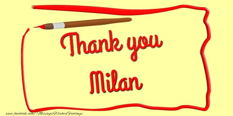 Greetings Cards Thank you - Thank you, Milan