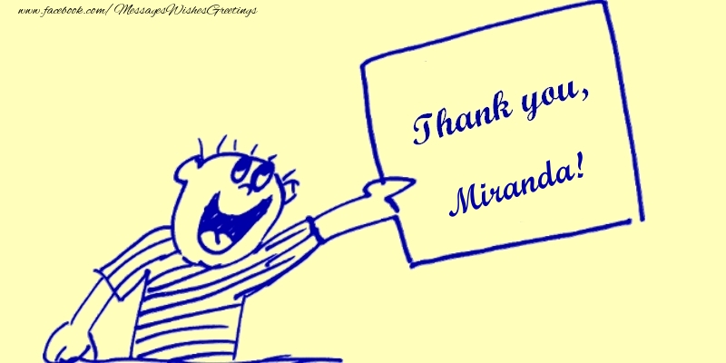 Greetings Cards Thank you - Thank you, Miranda