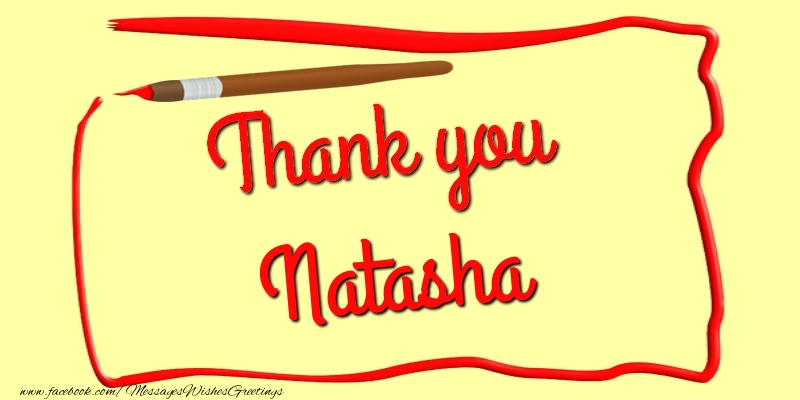 Greetings Cards Thank you - Thank you, Natasha