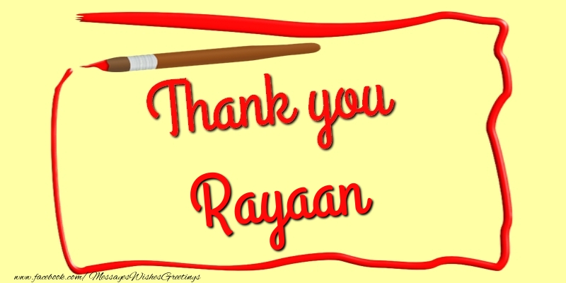 Greetings Cards Thank you - Messages | Thank you, Rayaan