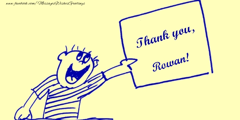 Greetings Cards Thank you - Thank you, Rowan
