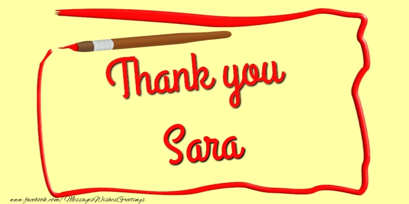 Greetings Cards Thank you - Thank you, Sara
