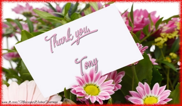 Greetings Cards Thank you - Flowers | Thank you, Tony