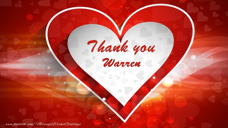 Greetings Cards Thank you - Thank you, Warren