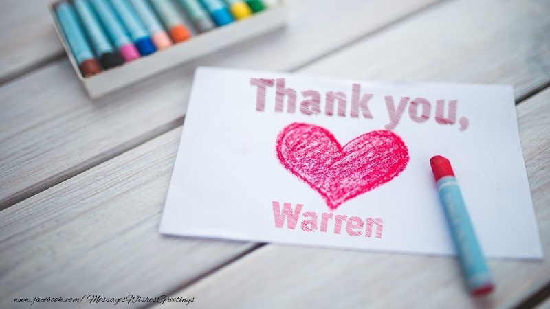Greetings Cards Thank you - Thank you, Warren