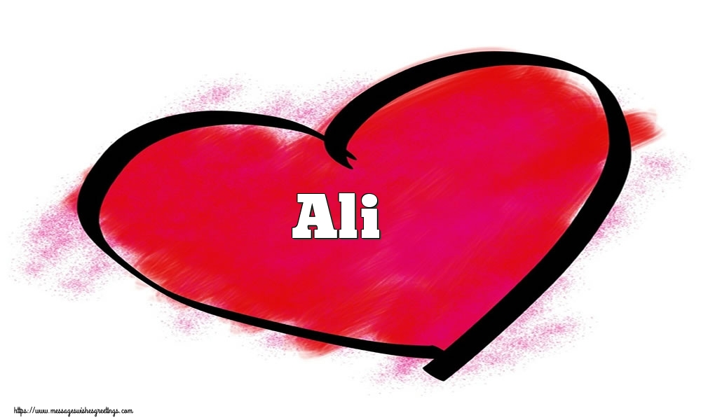  Greetings Cards for Valentine's Day - Hearts | Name Ali in heart