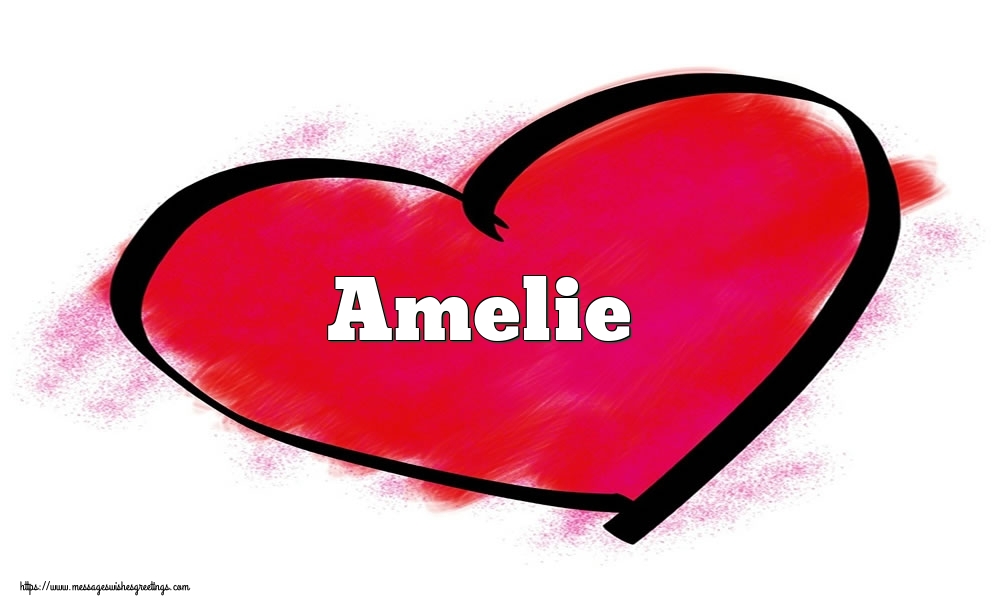  Greetings Cards for Valentine's Day - Hearts | Name Amelie in heart