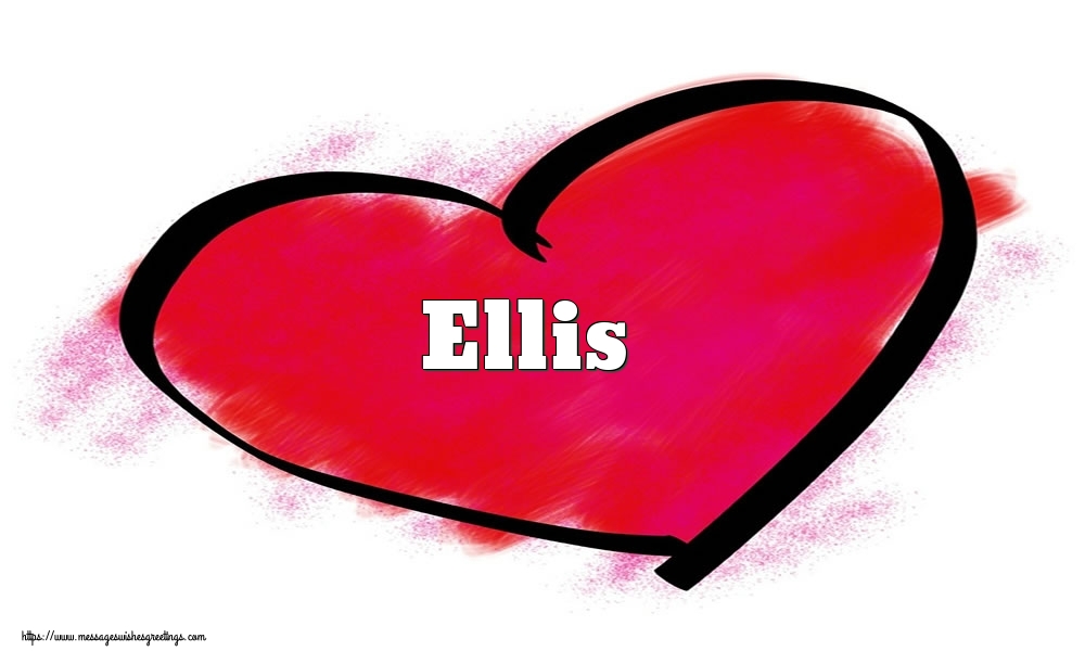 Greetings Cards for Valentine's Day - Hearts | Name Ellis in heart