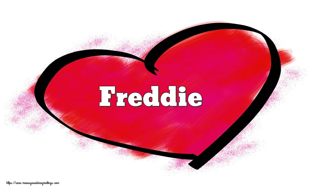 Greetings Cards for Valentine's Day - Hearts | Name Freddie in heart